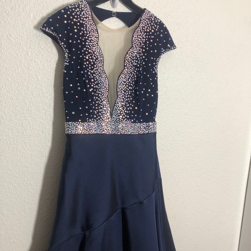 Jovani Navy Gown with Crystals